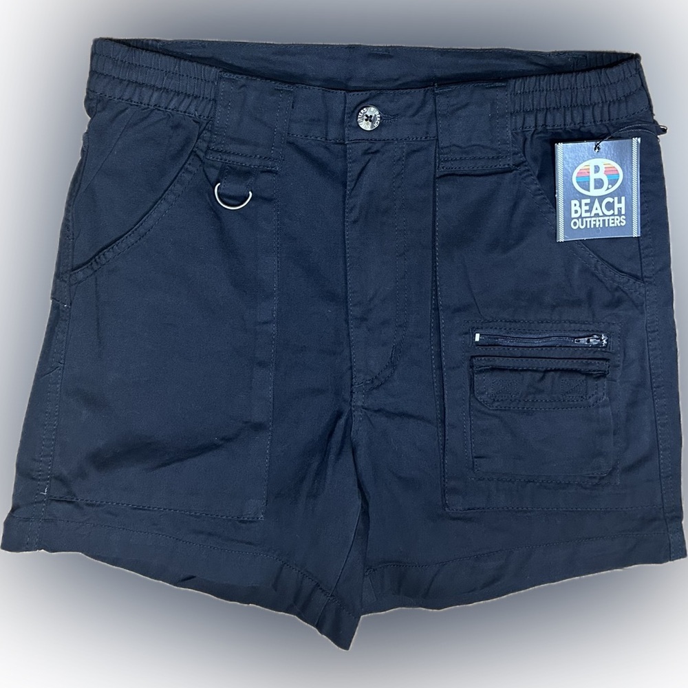 NWT Beach Outfitters SZ 30 Black Cargo/utility shorts w/2 rear & 4 front pockets